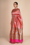 Blue & Red Pure Silk Semi Patan Patola Single Ikat Saree