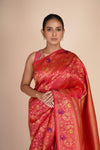 Rani Pure Mulberry Silk Kanjeevaram Meena Border Saree
