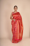 Rani Pure Mulberry Silk Kanjeevaram Meena Border Saree