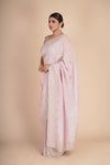 Light Peach Silk Glass Tissue Saree