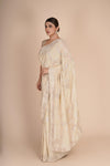 Off White Silk Glass Tissue Saree