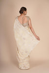 Off White Silk Glass Tissue Saree