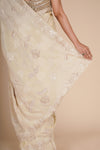 Off White Silk Glass Tissue Saree