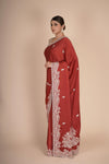 Maroon Pure Satin Silk Saree