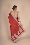 Maroon Pure Satin Silk Saree