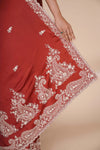 Maroon Pure Satin Silk Saree
