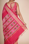 Pink Silk Ikkat Patola Saree