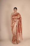 Maroon Pure Mulberry Silk Kanjeevaram Saree