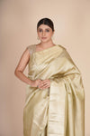 Sage Green Pure Mulberry Silk Kanjeevaram Saree