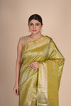 Pure Silk Sage Green Kanjeevaram Jaal Saree