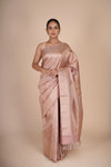 Seashell Pink Pure Mulberry Silk Kanjeevaram Saree