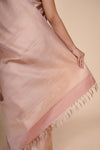 Seashell Pink Pure Mulberry Silk Kanjeevaram Saree