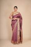 Deep Purple Silk Kanjeevaram Saree