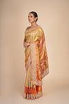 Red Gold Pure Mulberry Silk Tissue Saree