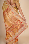 Red Gold Pure Mulberry Silk Tissue Saree