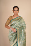 Green Banarasi Katan Silk Saree