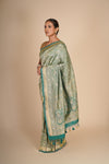 Green Banarasi Katan Silk Saree
