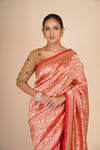 Red Banarasi Katan Silk Saree