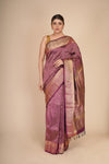 Pure Silk Purple Kanjeevaram Jaal Saree