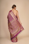 Pure Silk Purple Kanjeevaram Jaal Saree