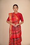Multi Color Ktn Ikkat Patola Saree