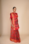 Multi Color Ktn Ikkat Patola Saree