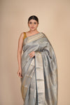 Pure Silk Turquoise Kanjeevaram Jaal Saree