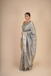 Pure Silk Turquoise Kanjeevaram Jaal Saree