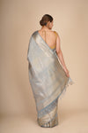 Pure Silk Turquoise Kanjeevaram Jaal Saree