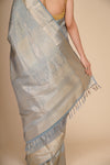Pure Silk Turquoise Kanjeevaram Jaal Saree