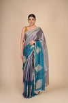 Electric Blue Pure Tissue Silk Saree