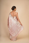 Lavender Blush Pure Mulberry Silk Tissue Saree