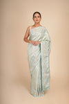 Light Blue Pure Mulberry Silk Tissue Saree