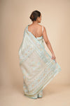 Light Blue Pure Mulberry Silk Tissue Saree