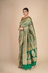 Handwoven Green Banarasi Katan Pure Silk Saree