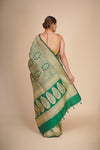 Handwoven Green Banarasi Katan Pure Silk Saree