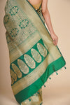 Handwoven Green Banarasi Katan Pure Silk Saree