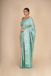 Sea Green Pure Mulberry Silk Designer Kanjeevaram Saree