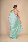 Sea Green Pure Mulberry Silk Designer Kanjeevaram Saree