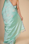 Sea Green Pure Mulberry Silk Designer Kanjeevaram Saree