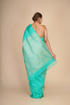 Light Sea Green Pure Mulberry Silk Designer Kanjeevaram Saree