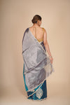 Electric Blue Pure Tissue Silk Saree